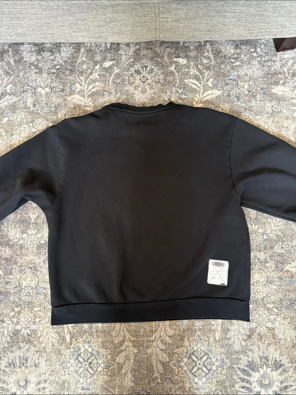 Jordan Black Crewneck with Multicolor Graphic Logo
